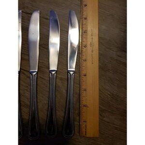 Lot Wallace Continental Bead Dinner Knives Four (4) 18-10 Stainless 8 5/8" READ